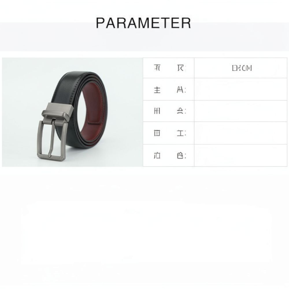 Leather Works Belt - High Quality Cowhide Mens Belt Rotatable